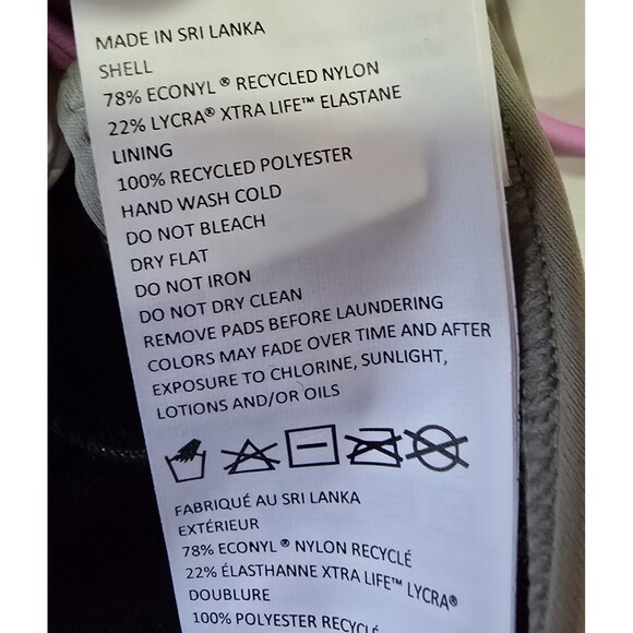 NWT PrAna Tulum Bikini Top Women's Size Medium Black Color Block Quick Drying - Picture 8 of 10